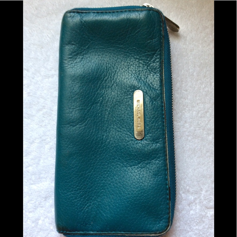 Michael kors long leather zip around wallet